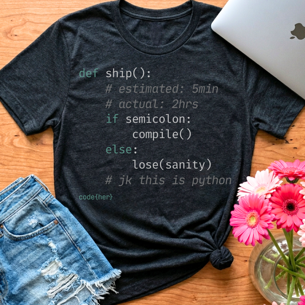 Ship — Python T-Shirt for Women in Tech | code{her}