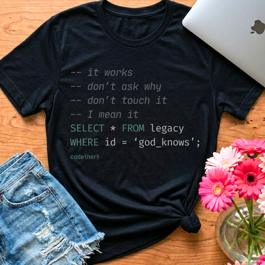 Do Not Touch — SQL T-Shirt for Women in Tech | code{her}