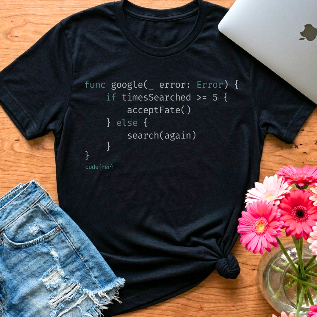 Google(error) — Swift T-Shirt for Women in Tech | code{her}