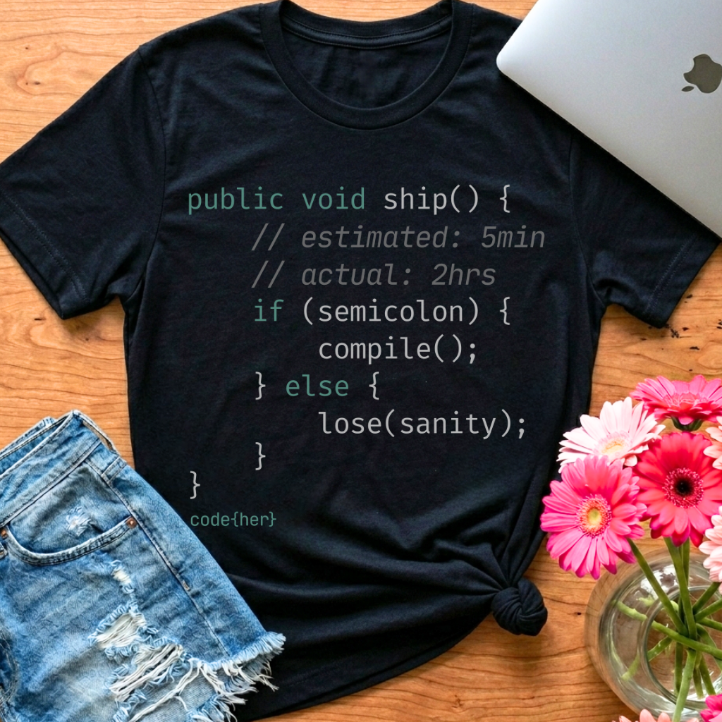 Ship — Java T-Shirt for Women in Tech | code{her}