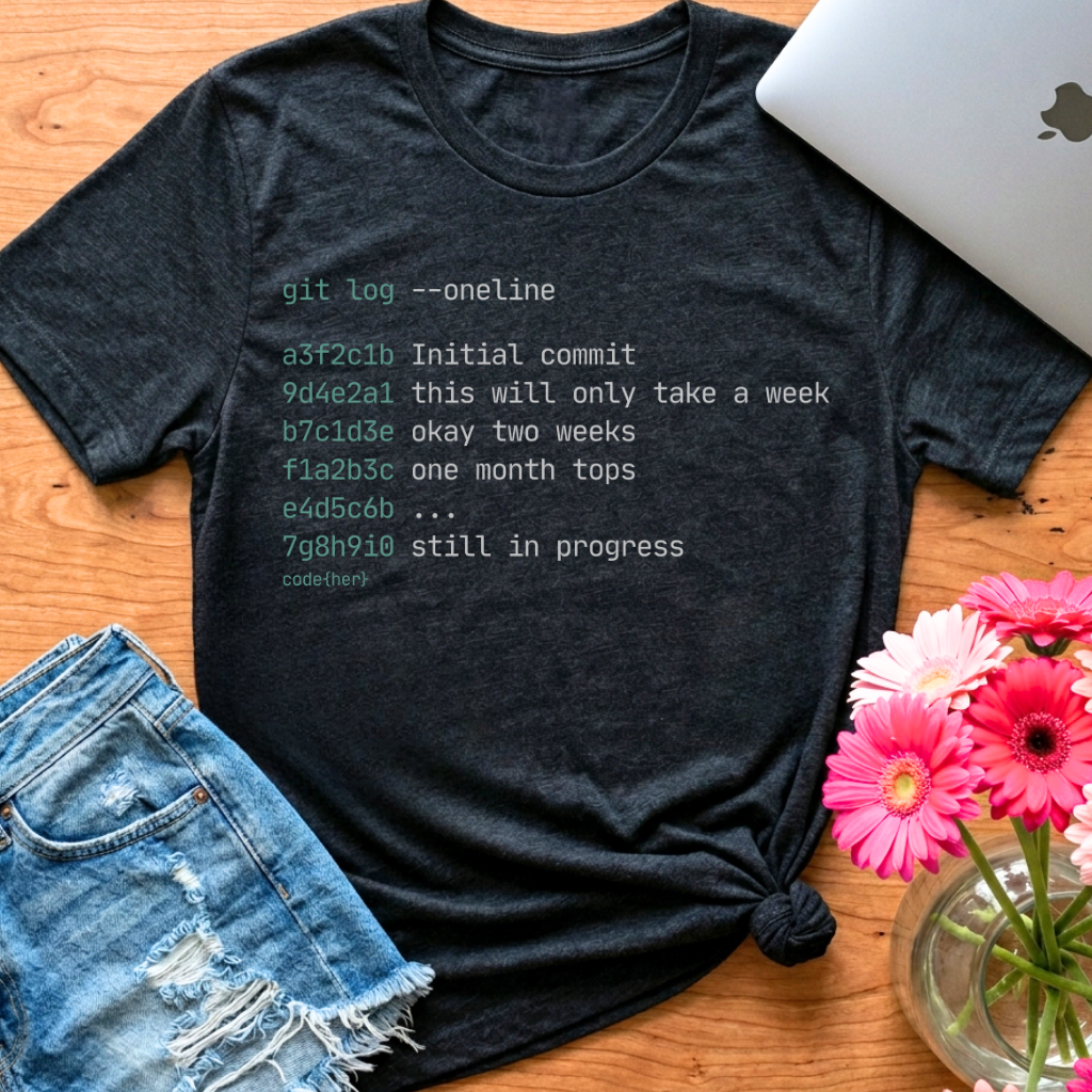 Timeline — Git T-Shirt for Women in Tech | code{her}